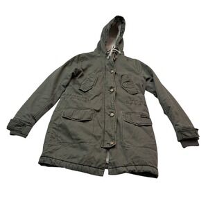 Abercrombie & Fitch Jacket Women's XS Olive Green Military Sherpa Lined Y2K